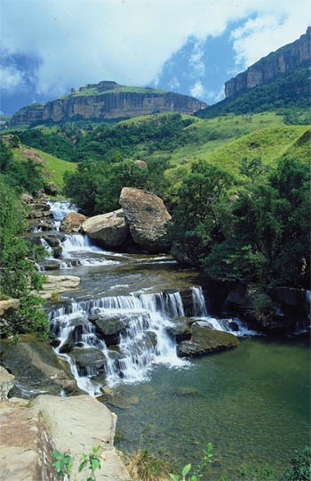 Waterfall in the Drakensberg Mountains